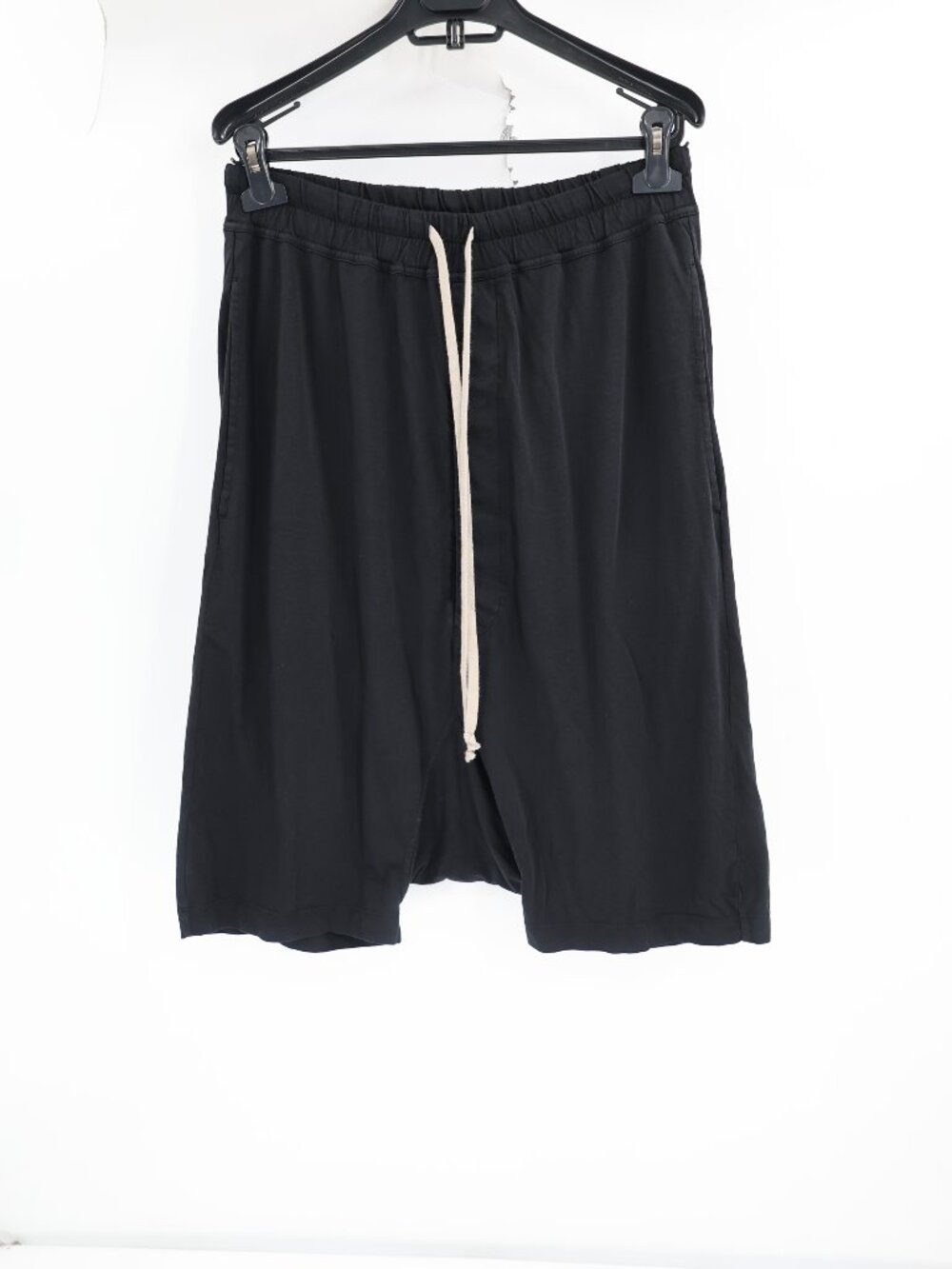 Rick Owens DRKSHDW Drop Crotch Cargo Pod Shorts mens xs black drawstring pockets